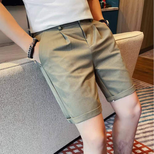 帅气时尚百搭中裤子夏季新款韩版潮流男士休闲五分裤纯色薄款短裤