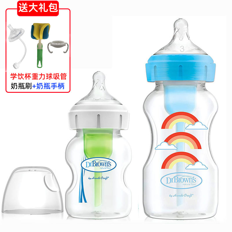 美国原装 美版布朗博士宽口径塑料 塑胶防胀气防呛奶瓶新生儿奶瓶