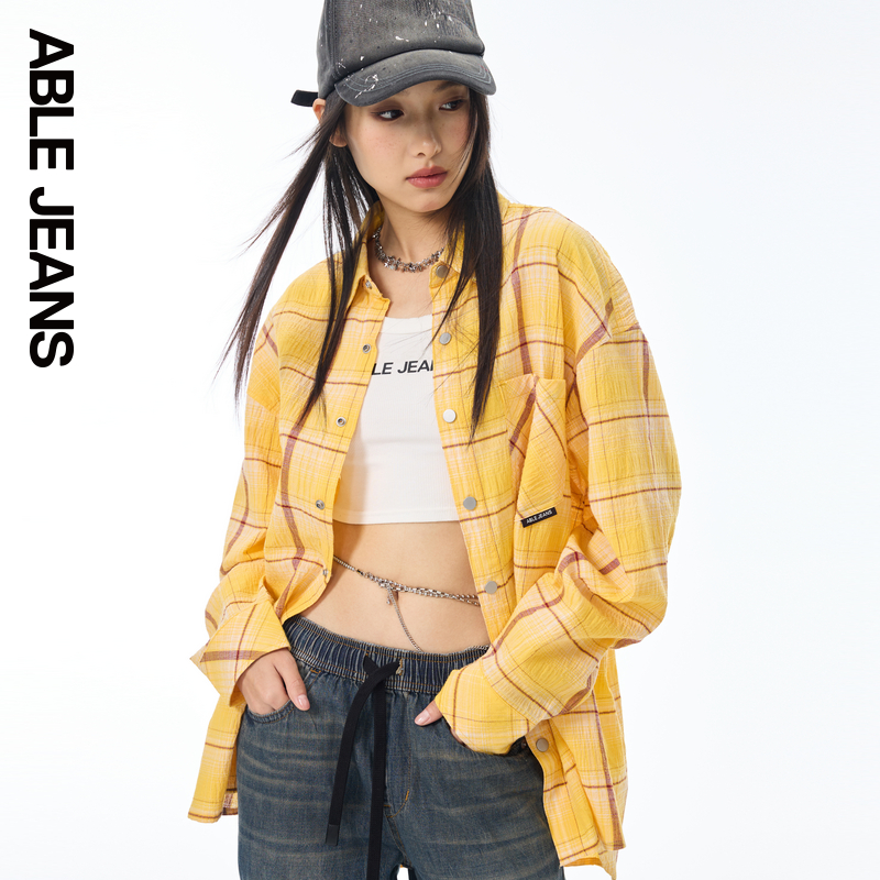 ABLE JEANS 新款女士轻薄格纹大衬衫950062