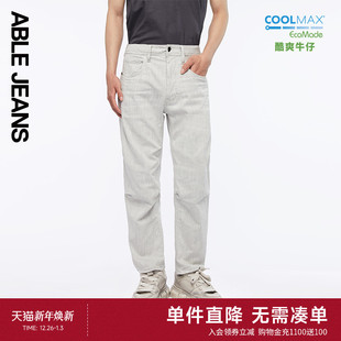 夏季 直筒滑板裤 酷爽牛仔薄款 男士 男 ABLE 直筒宽松牛仔裤 JEANS