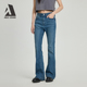 JEANS 马蹄裤 女士高腰修身 ABLE 辣妹风显瘦显高微喇叭牛仔裤 女