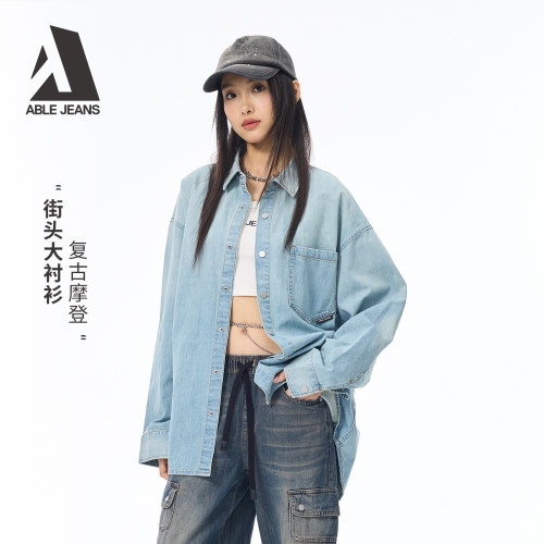 ABLEJEANS女士街头潮流牛仔衬衫