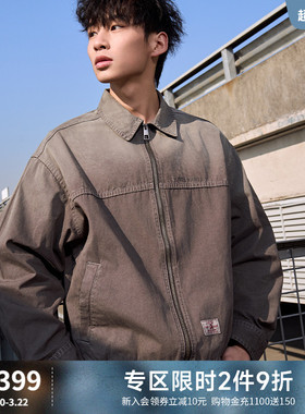ABLE JEANS男士时尚宽松工装谷仓夹克复古巴恩风休闲牛仔外套