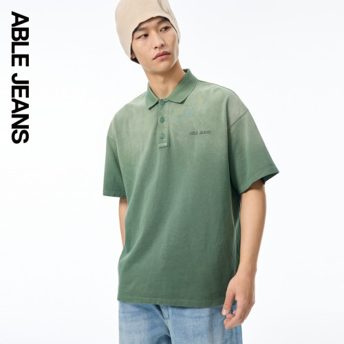 ABLEJEANS男士宽松短袖POLO衫