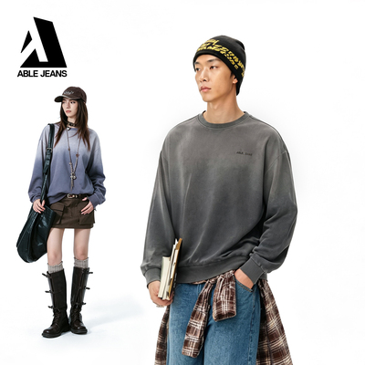 ABLEJEANS复古宽松圆领卫衣