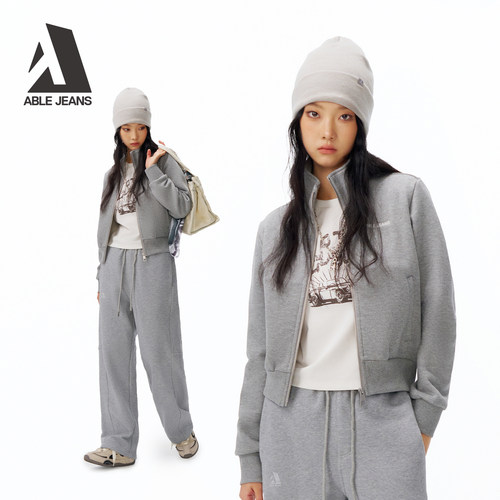 女士短款立领卫衣开衫ABLEJEANS