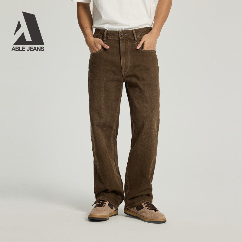 ABLE JEANS【宽松直筒裤】25冬男士街头洗水阔腿牛仔裤美拉德裤子,男装,牛仔裤,淘宝优惠券,粉丝福利购,淘宝优惠卷