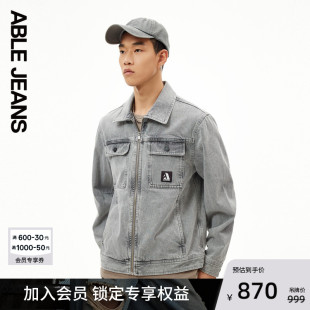 新款 摩登水洗复古翻领舒适牛仔夹克外套 男士 JEANS ABLE