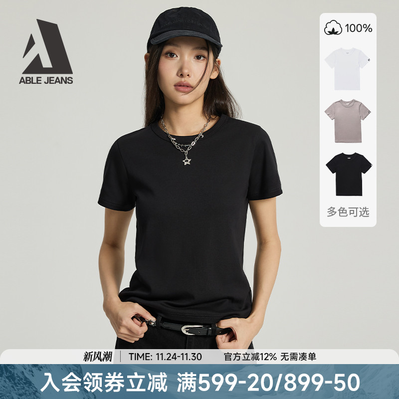 ABLEJEANS舒适简约短袖T恤