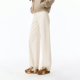JEANS 拖地裤 2025冬新款 ABLE 女士宽松阔腿羊毛保暖牛仔裤 白色