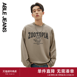 JEANS 男士 新款 款 复古印花圆领套头卫衣 冬季 ABLE