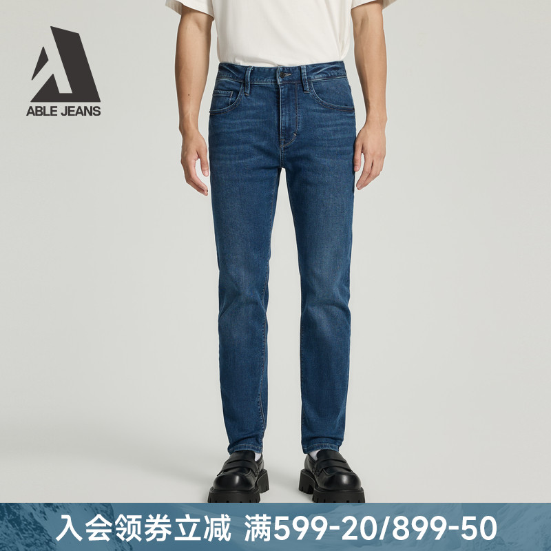 ABLE JEANS【修身裤】2025新款男士修身小脚洗水弹力牛仔裤