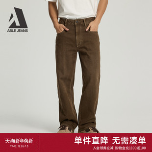 JEANS 美拉德裤 宽松直筒裤 街头洗水阔腿牛仔裤 子 25冬男士 ABLE