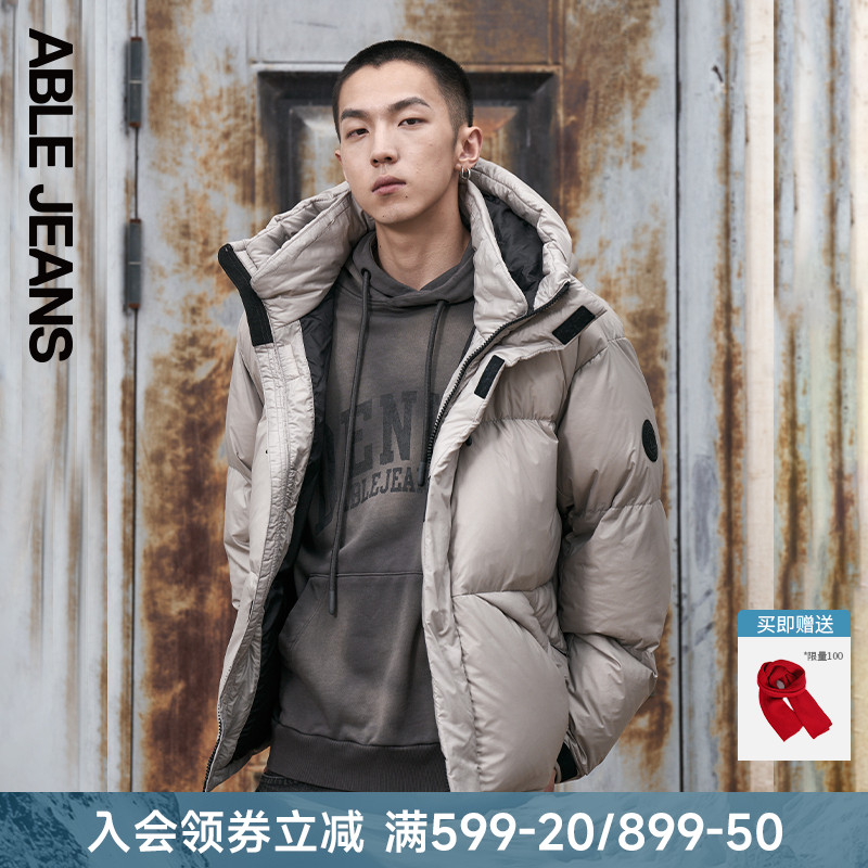 ABLEJEANS25冬季男士连帽羽绒服