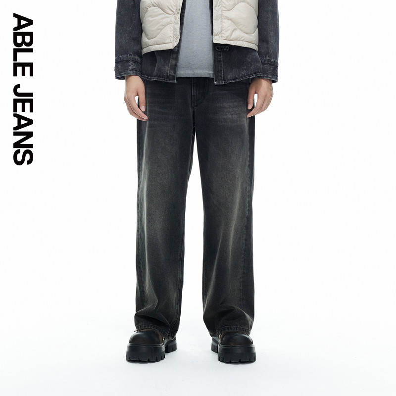 ABLE JEANS【阔腿直筒裤】男士秋冬款宽松直筒牛仔裤801646