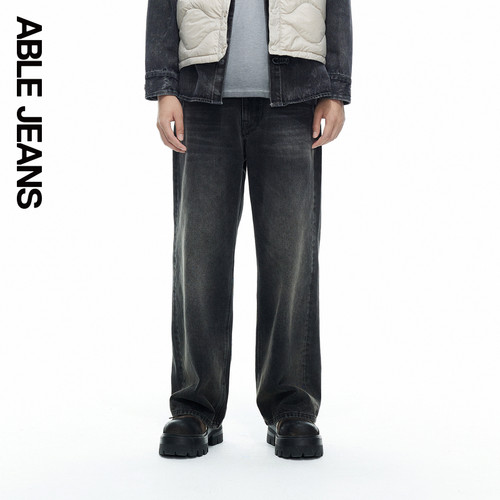 ABLE JEANS【阔腿直筒裤】男士秋冬宽松牛仔裤美式百搭休闲裤