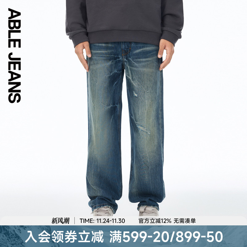 ABLE JEANS【宽松直筒裤】冬季新款男士宽松舒适牛仔裤801670