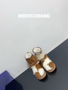 小白の店 迷踪小鹿马毛雪地靴女羊皮毛一体2023加绒加厚保暖棉鞋