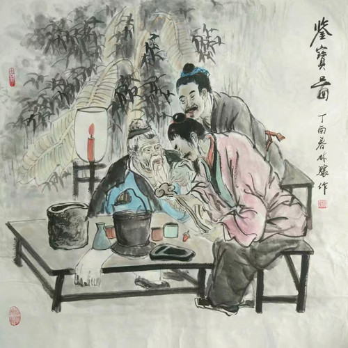 纯手绘字画九牧墨轩鉴赏图