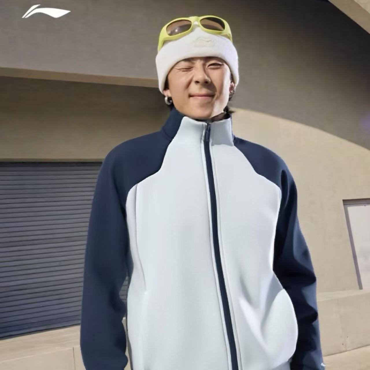 正品AWDVA85李宁开衫立领卫衣男子2025新款撞色百搭运动卫衣外套