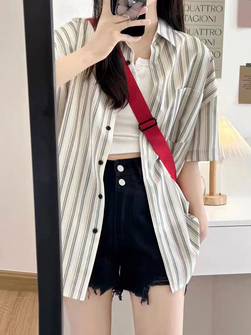 港味开衫外搭复古Polo领上衣