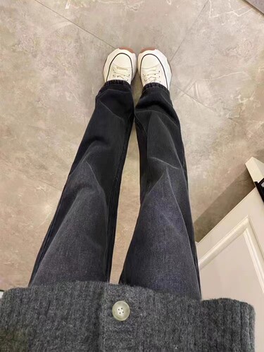 直筒裤子牛仔春秋冬显高显瘦大码