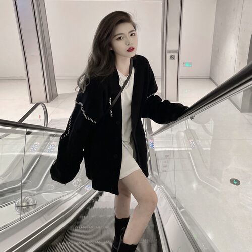 慵懒风毛衣温柔风外套针织开衫女