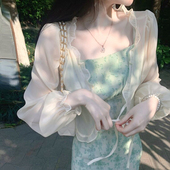 胖妹妹防晒衣女夏季 薄款 开衫 大码 外套外搭披肩配裙子空调罩衫 上衣