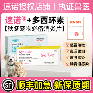 速诺盐酸多西环素片猫鼻支幼猫咪感冒药打喷嚏治疗鼻涕消炎片猫狗