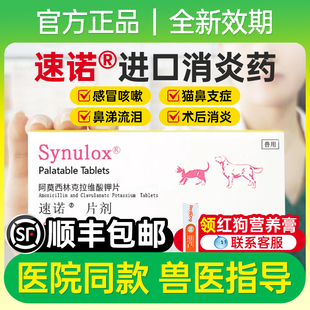 速诺消炎片猫阿莫西林克拉维酸钾宠物猫咪鼻涕感冒药多西环素片狗