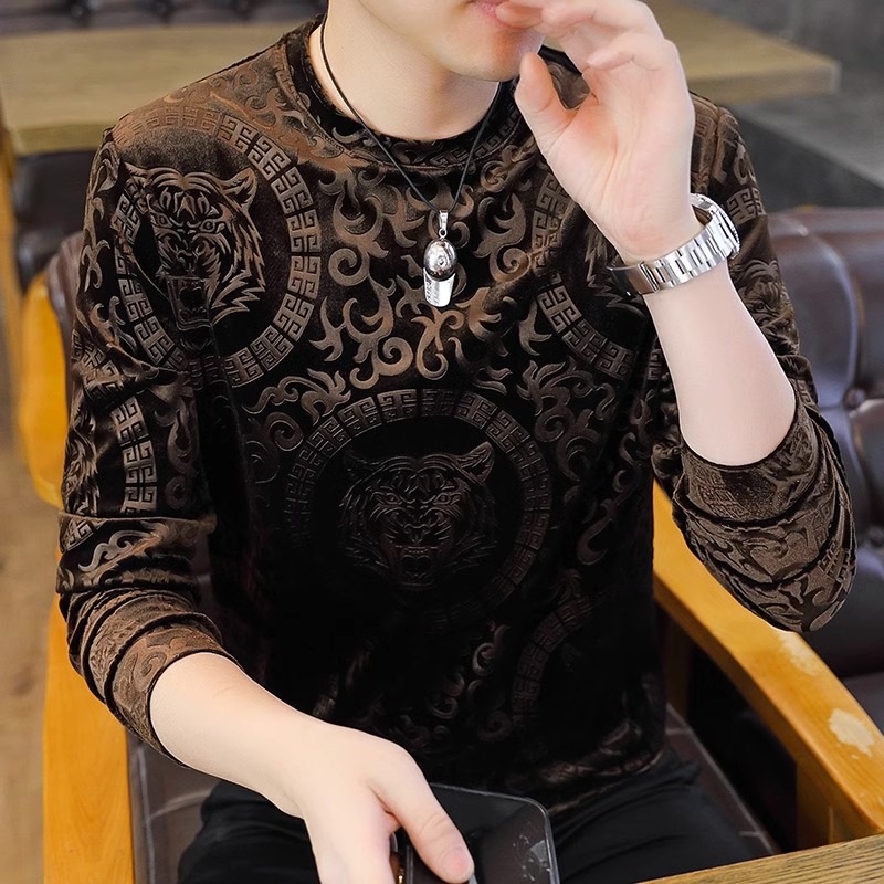 金丝绒卫衣男潮牌时尚