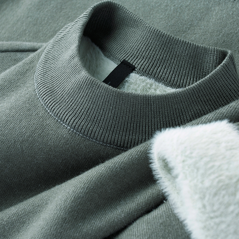 冬季高端中半高领毛衣男加绒加厚保暖纯色修身男士羊绒针织打底衫