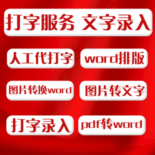 word排版代做打字服务文字录入pdf转换图片表格制作文档格式修改