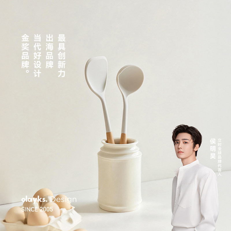 olayks立时硅胶锅铲家用炒菜铲子不粘锅专用食品级耐高温汤勺饭勺