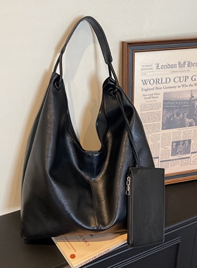简约纯色大容量慵懒风hobo包上班通勤包托特包2026春新款潮百搭