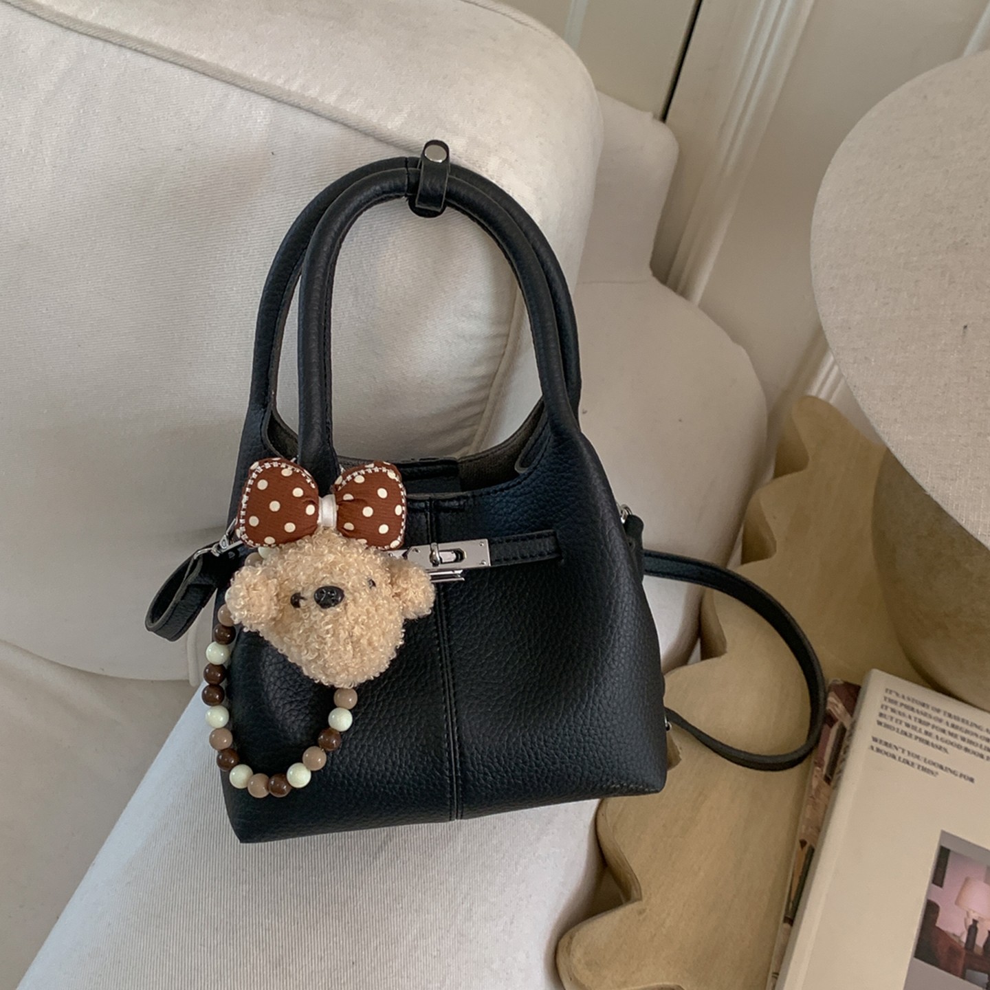 【有小包】今年流行荔枝纹手拎斜挎水桶包菜篮子包2026新款潮百搭,箱包皮具/热销女包/男包,水桶包,淘宝优惠券,粉丝福利购,淘宝优惠卷