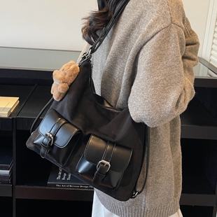 【多种背法】多口袋大容量单肩斜挎双肩包2025新款潮百搭托特包