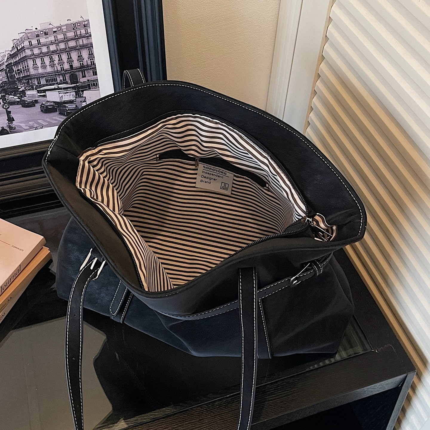 【有拉链暗袋】高级感大容量皮带装饰托特包上班通勤包2026新款