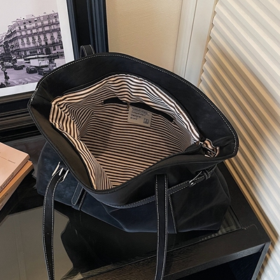 【有拉链暗袋】高级感托特包