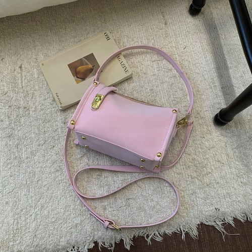 【两条肩带】洋气粉色小众小方包