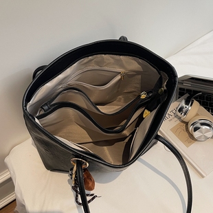 【有拉链夹层】复古大容量托特包上班通勤包2025新款潮百搭单肩包