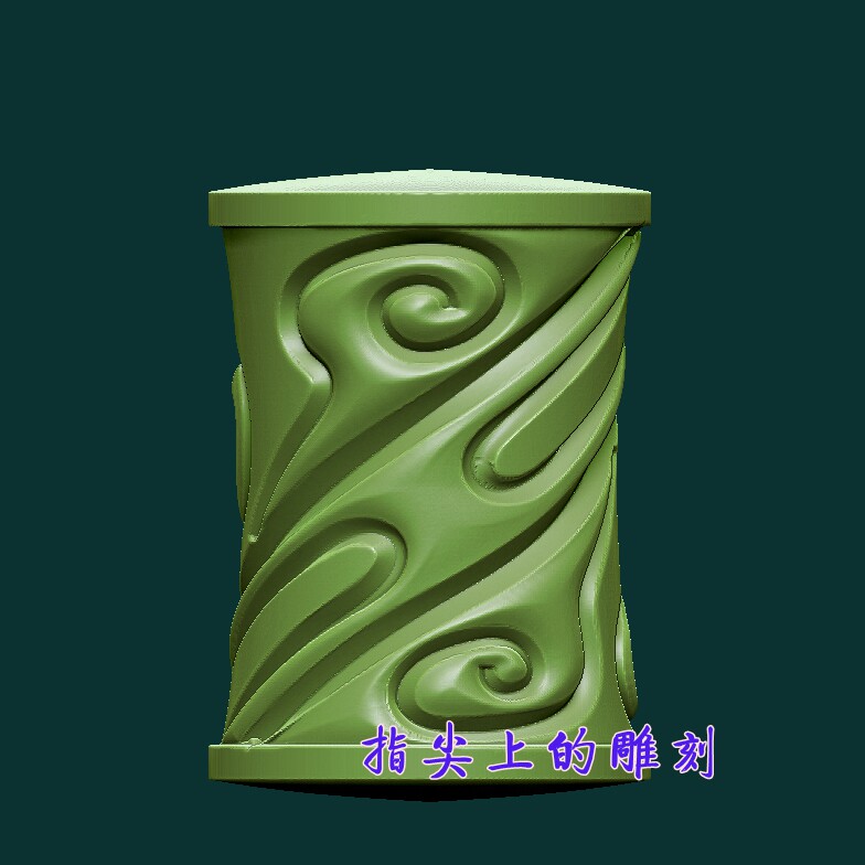 圆雕图三维图STL雕刻3D打印素材立体图精雕  祥云纹桶珠手串