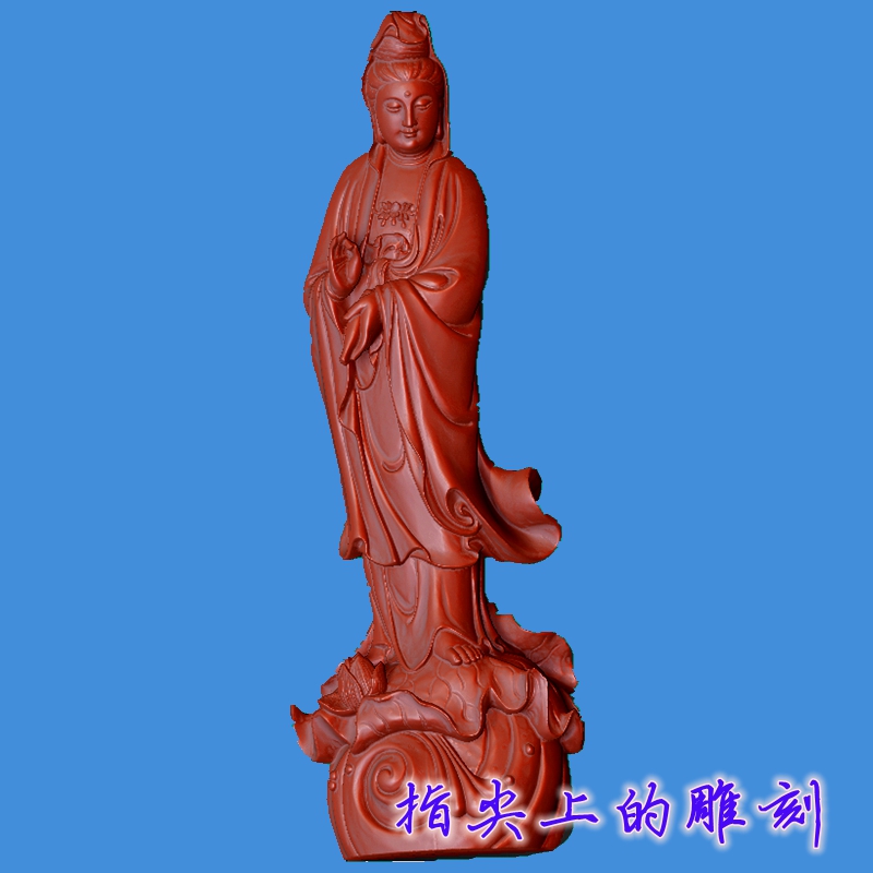 圆雕观音1   圆雕图三维图STL雕刻素材3D打印立体图精雕