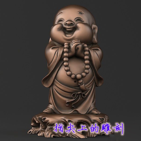 圆雕图三维图STL雕刻3D打印素材立体图精雕弥勒佛  笑弥勒02