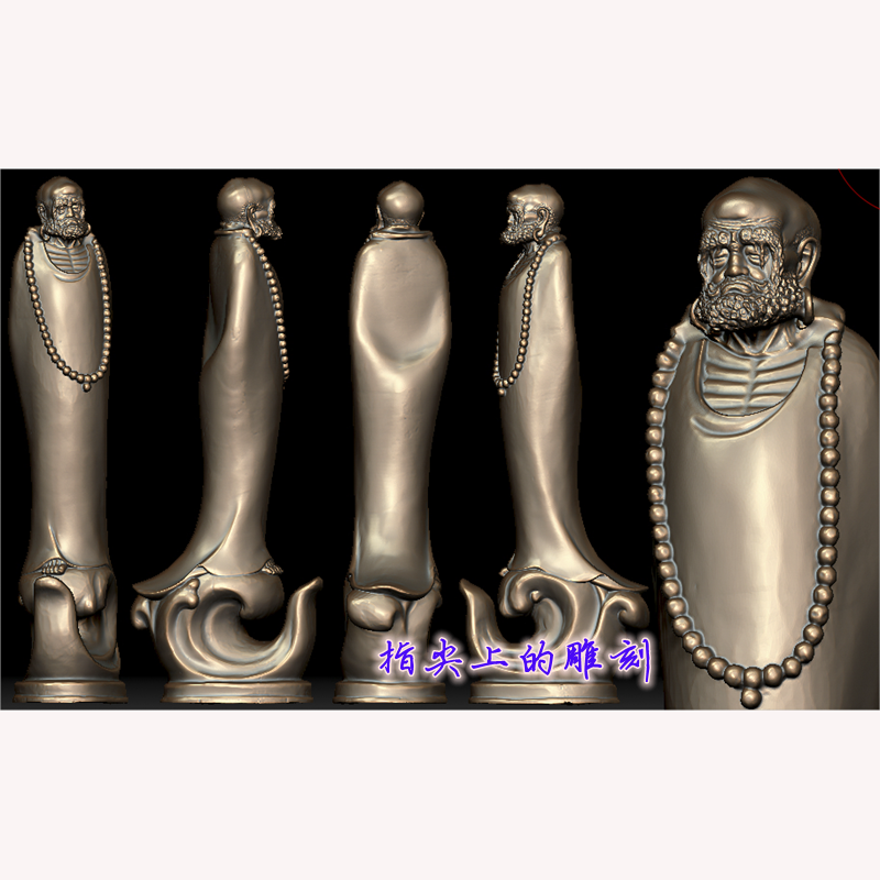 圆雕图三维图stl雕刻设计素材3D打印   达摩渡