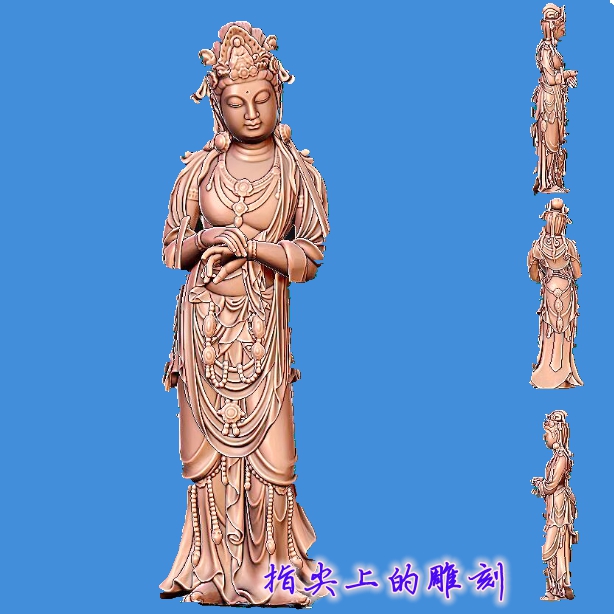 8029观音  圆雕图三维图STL雕刻素材3D打印立体图精雕