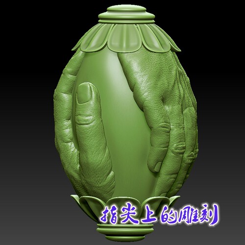 三维立体图3D打印雕刻图stl圆雕图   佛手2