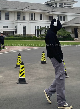 A Help新款小众设计工装裤多口袋宽松直筒裤cleanfit百搭休闲长裤