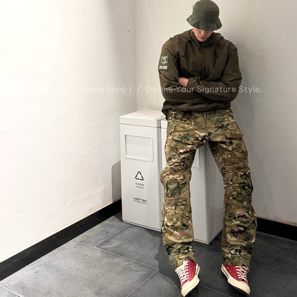 Ahelp 2.0迷彩裤战术裤美式伞兵裤休闲直筒微喇可调节工装长裤