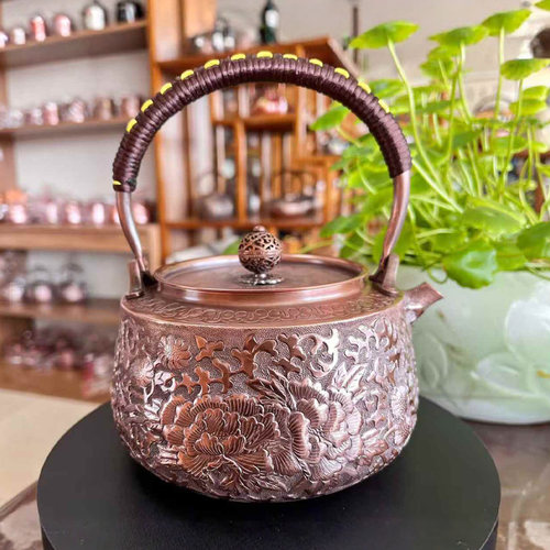 缠枝牡丹创意纯手工铜壶